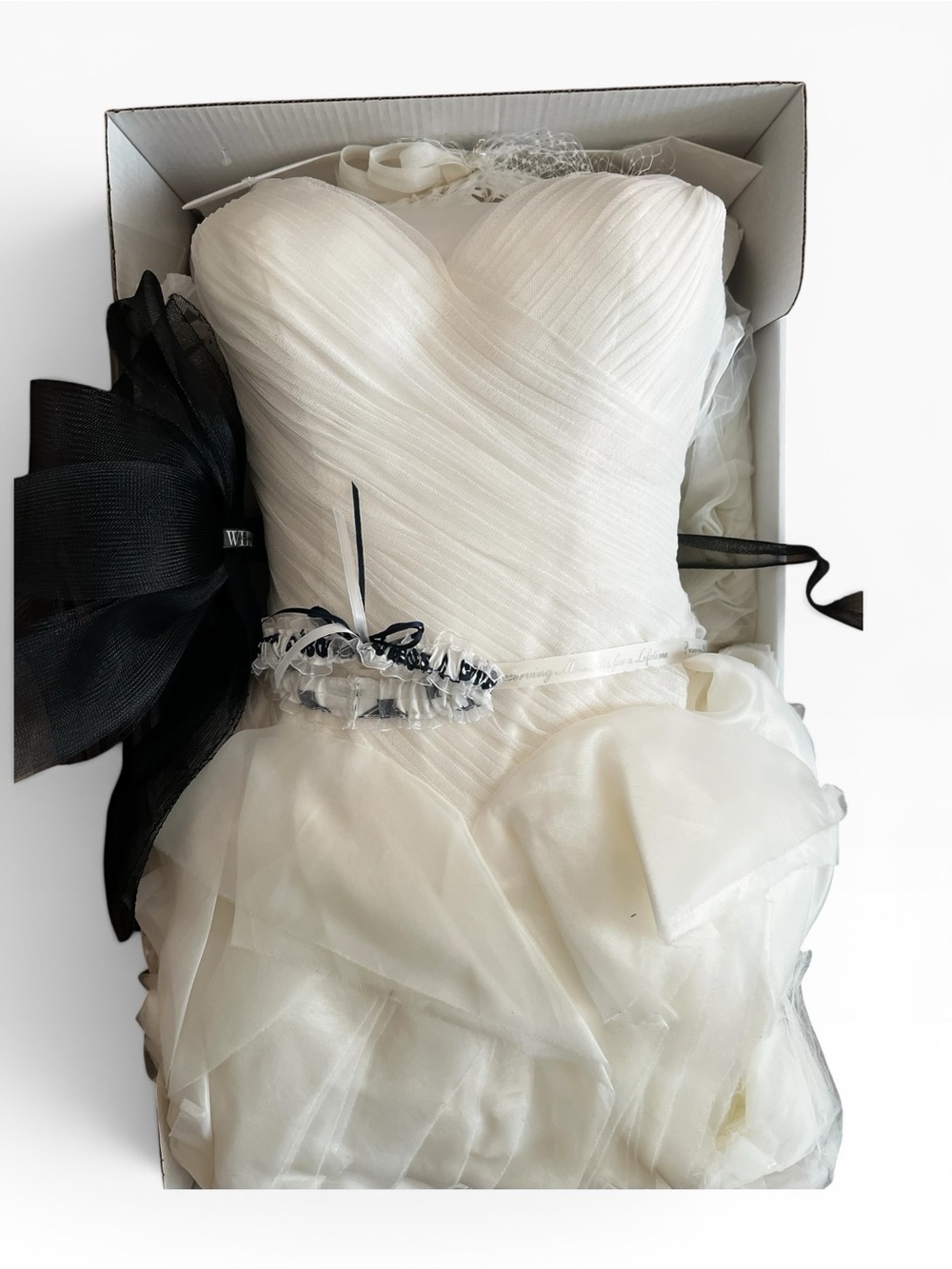 Vera Wang White Wedding Gown Vw351029 2012 Sz 8 - Picture 5 of 7
